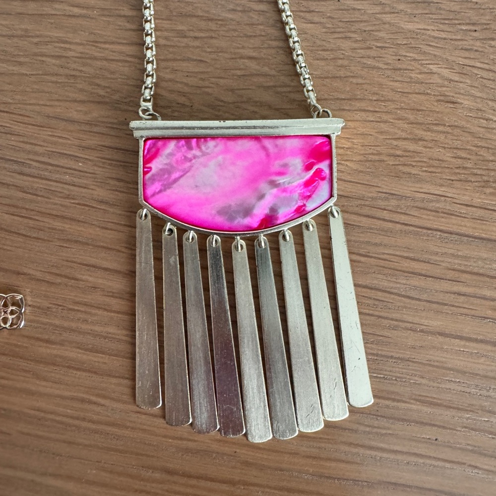 Kendra Scott necklace pink and gold